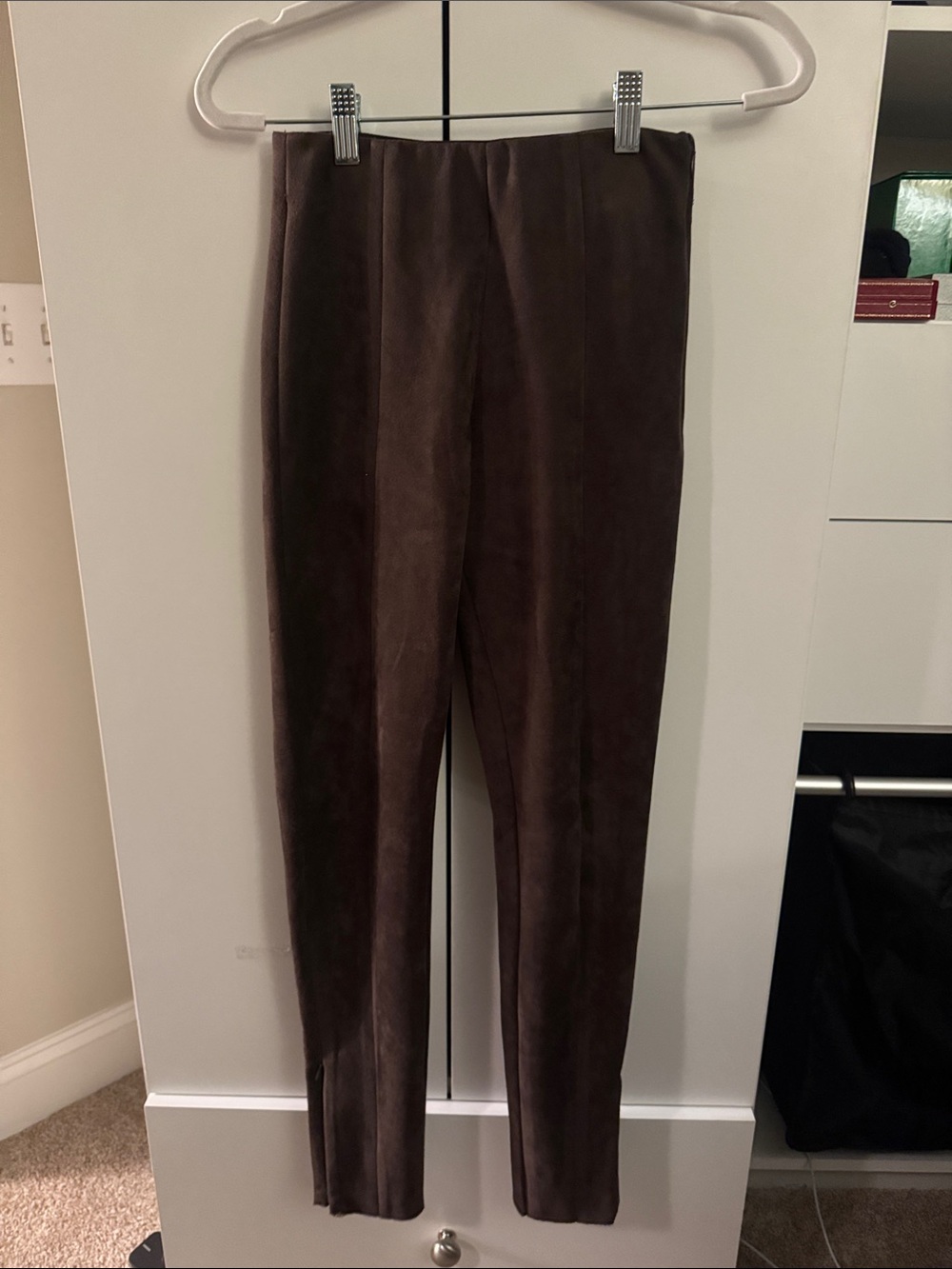 Brown Zara Suede Leggings